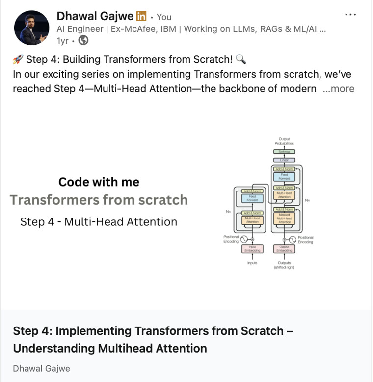 Part 4 of the series — Multi-Head Attention